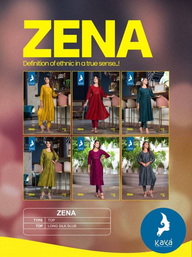 Kaya Zeena Silk Naira Cut Designer Kurtis Catalog
